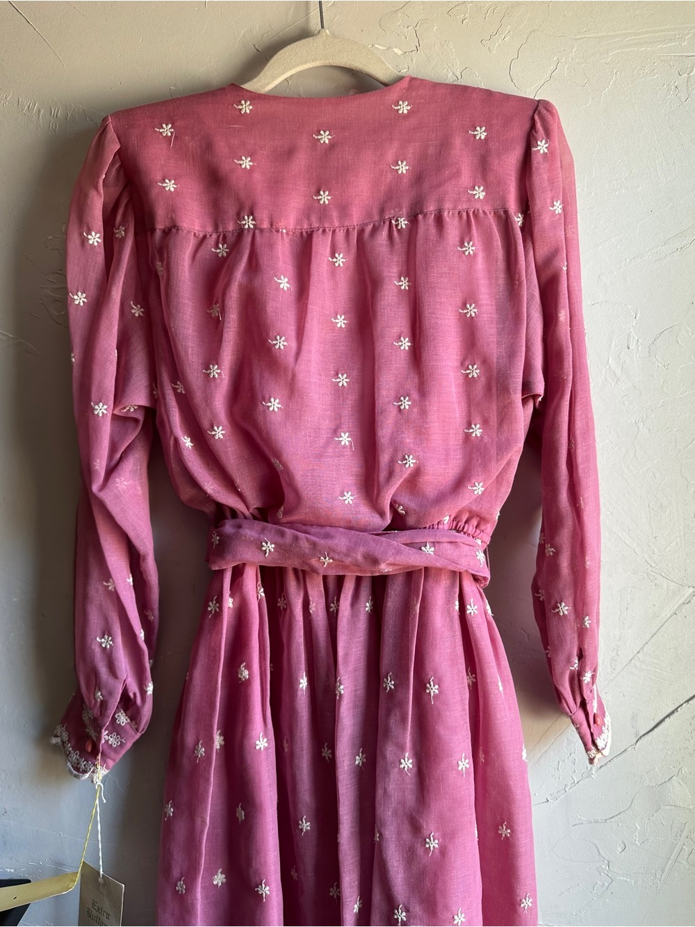 Vintage Pink Prairie Cottagecore Midi Dress NWT Romantic Floral Embroidered USA - Picture 5 of 15